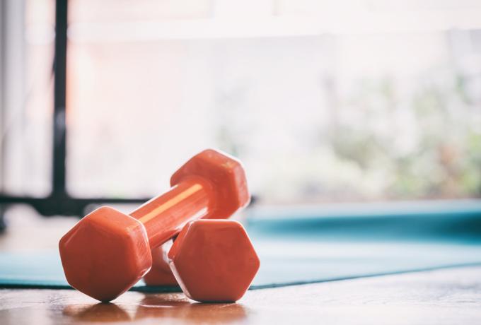 Pesas de 2 kilos en gimnasio